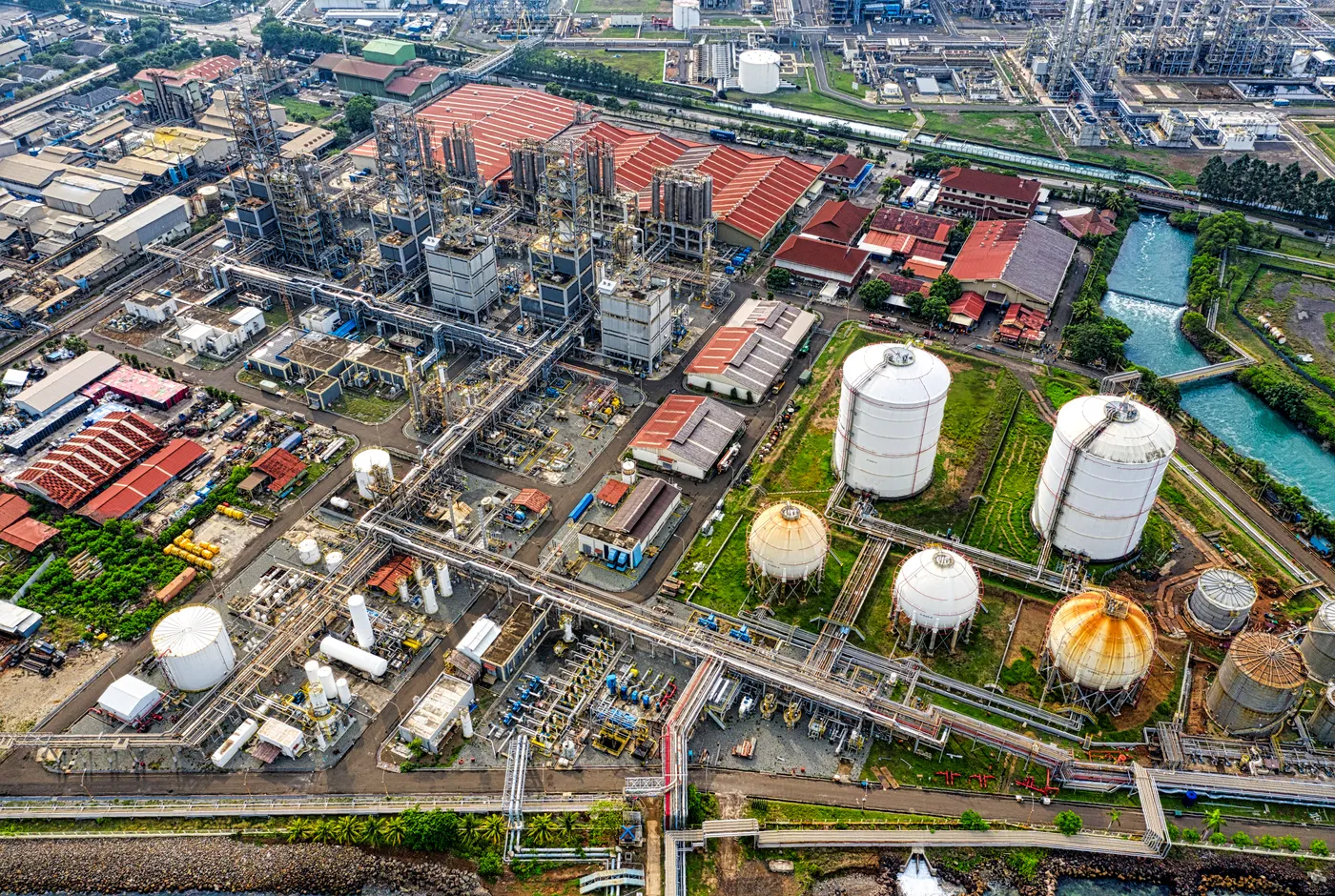 Aerial industrial infrastructure in Indonesia