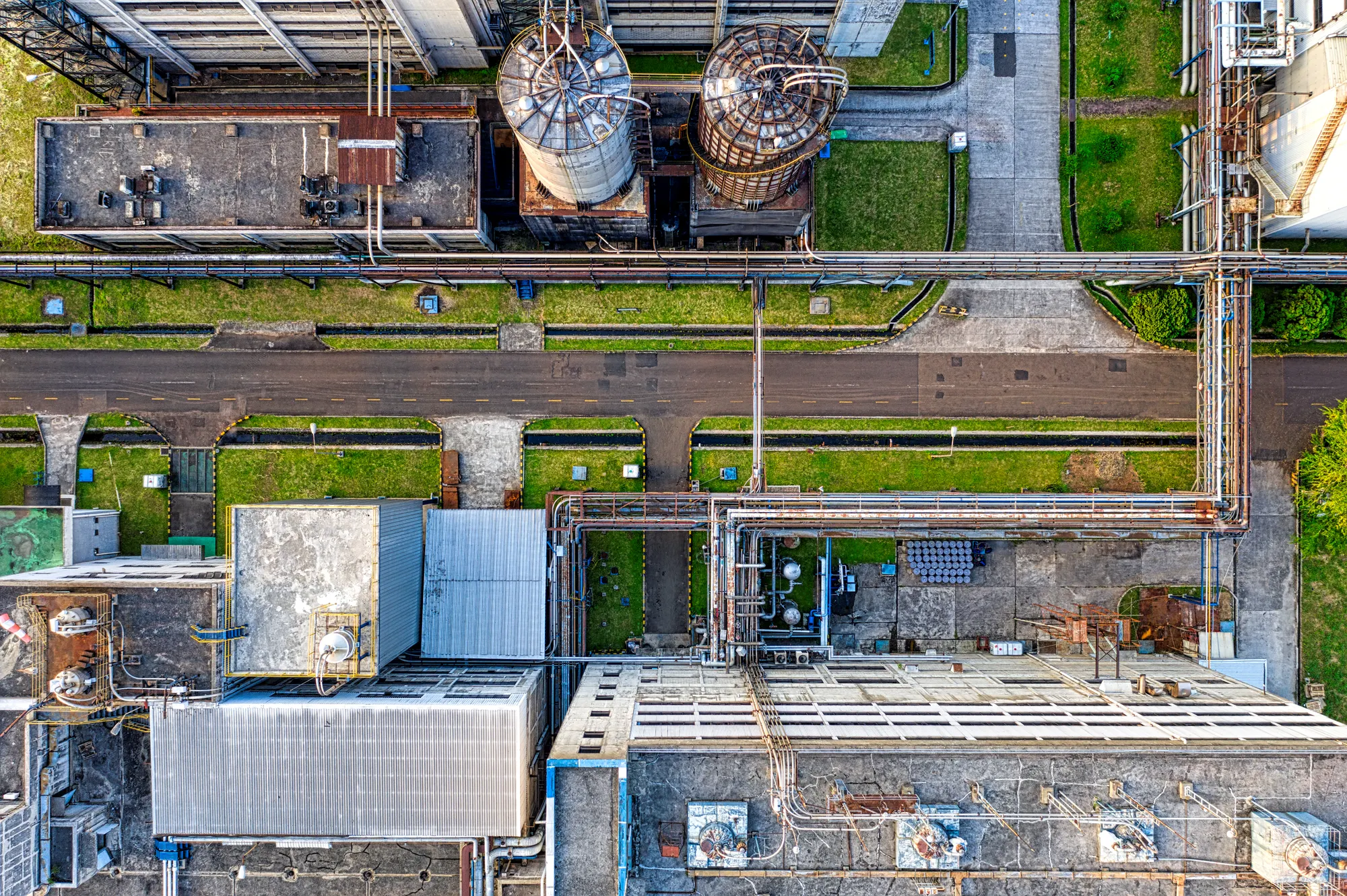 Aerial industrial facility in Banten, Indonesia